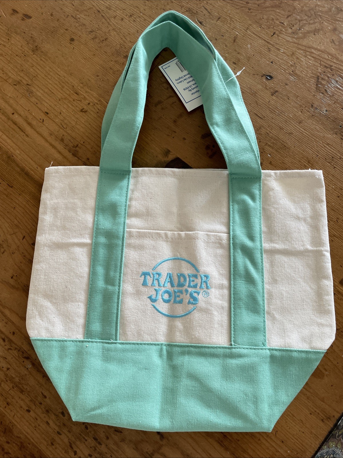 LIMITED DROP Trader Joe’s Mini Tote Canvas Bag EASTER~Pastel Green