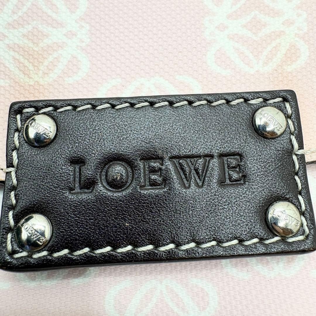 LOEWE Mini Pouch Pink Anagram Logo Leather Case 3WAY 5.12 x 3.94 x 1.18 inches