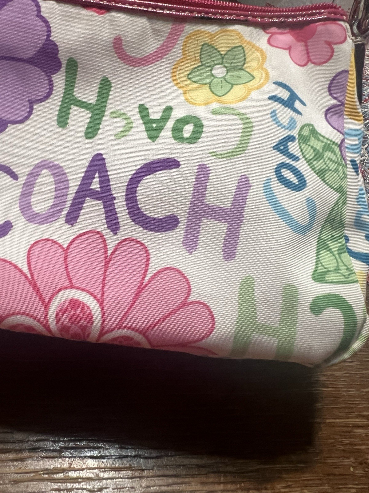 Vtg Coach Y2k Hampton Scribble Poppy Hobo Bag Purse Handbag Charm Multicolor