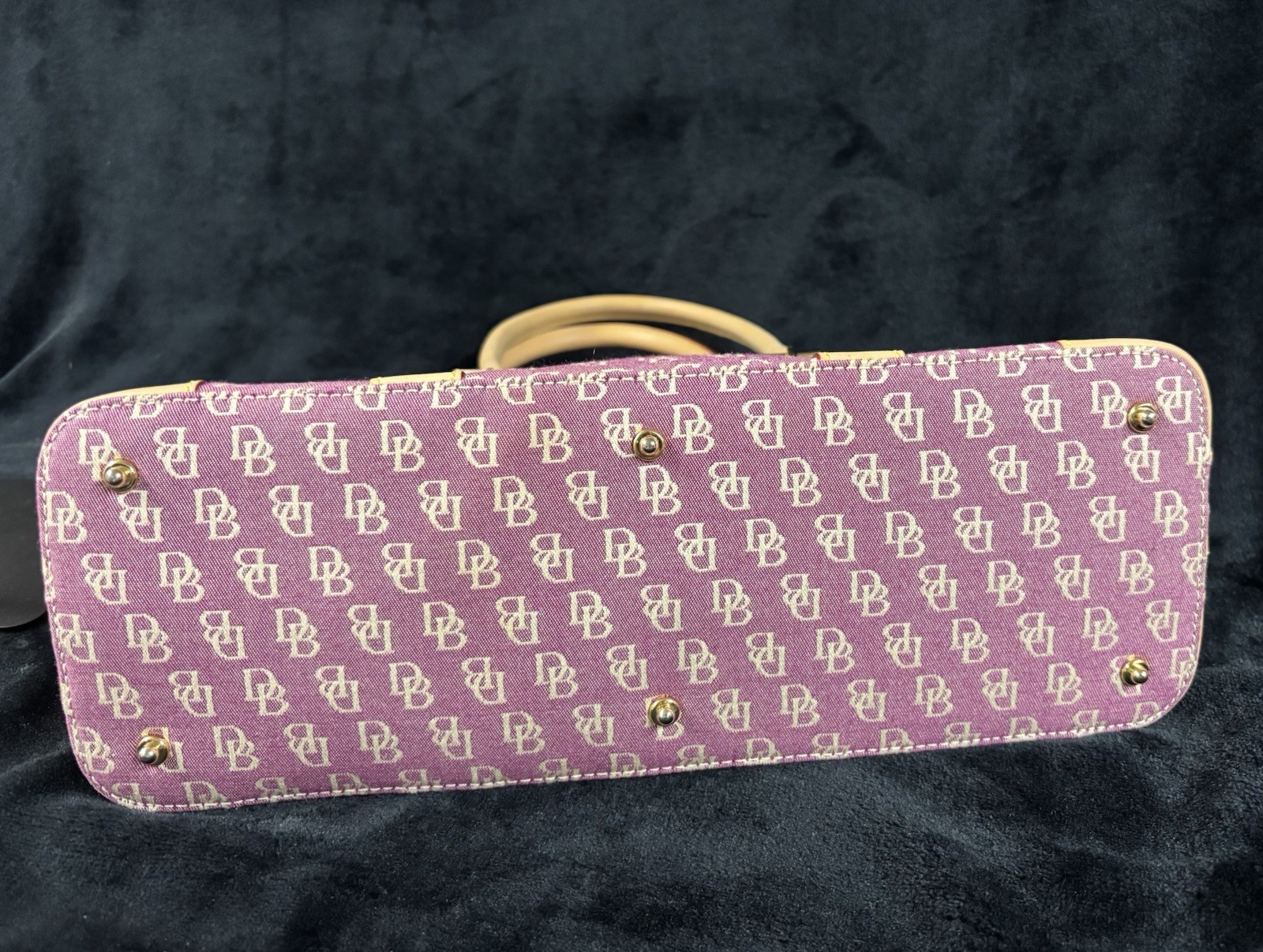 Dooney & Bourke Dollie Satchel Pink DB Monogram CanvasLeather Shoulder Bag