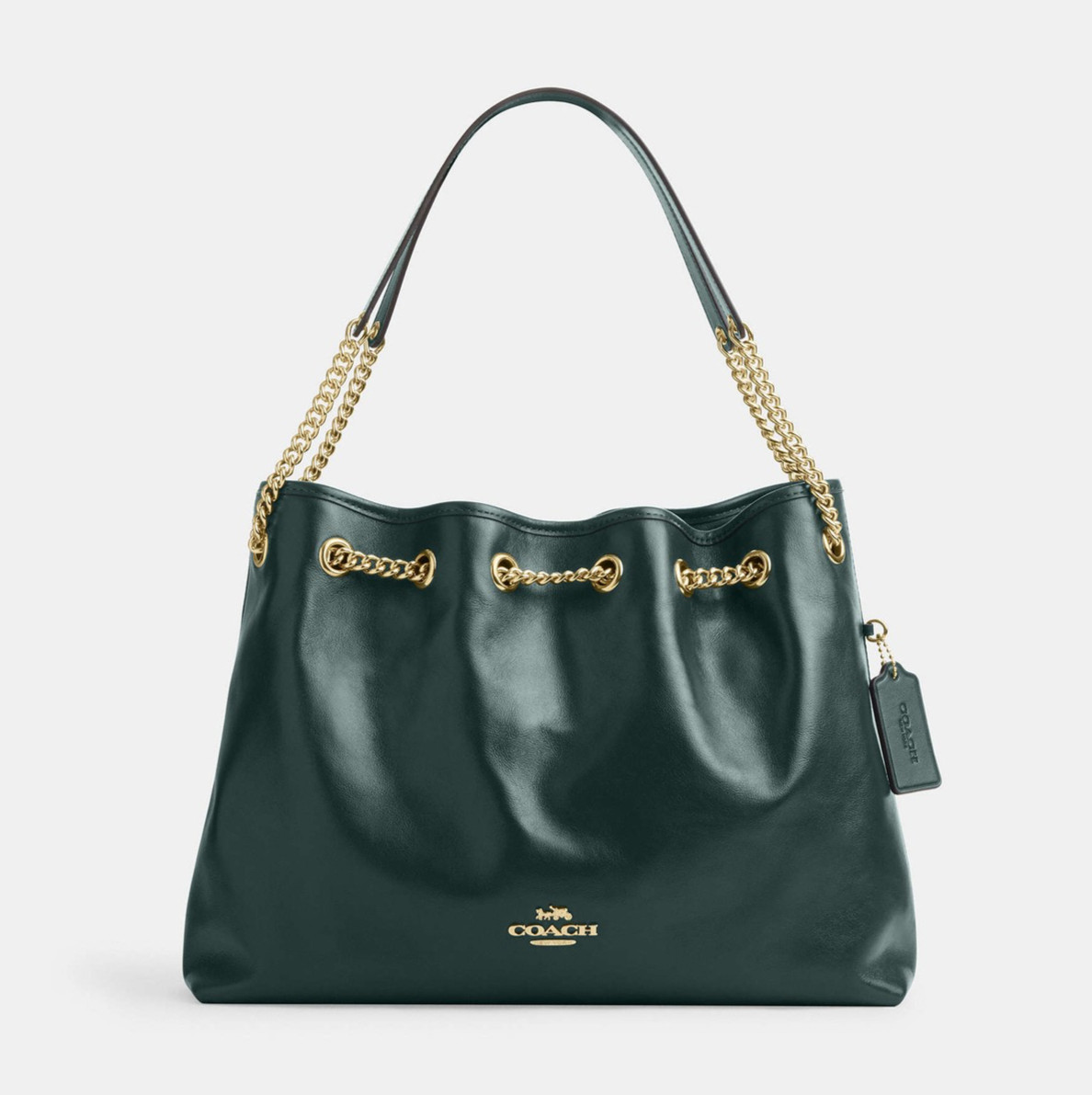 Coach Evelyn Leather Chain Shoulder Bag ~NWT~ CCZ79 Dark Teal