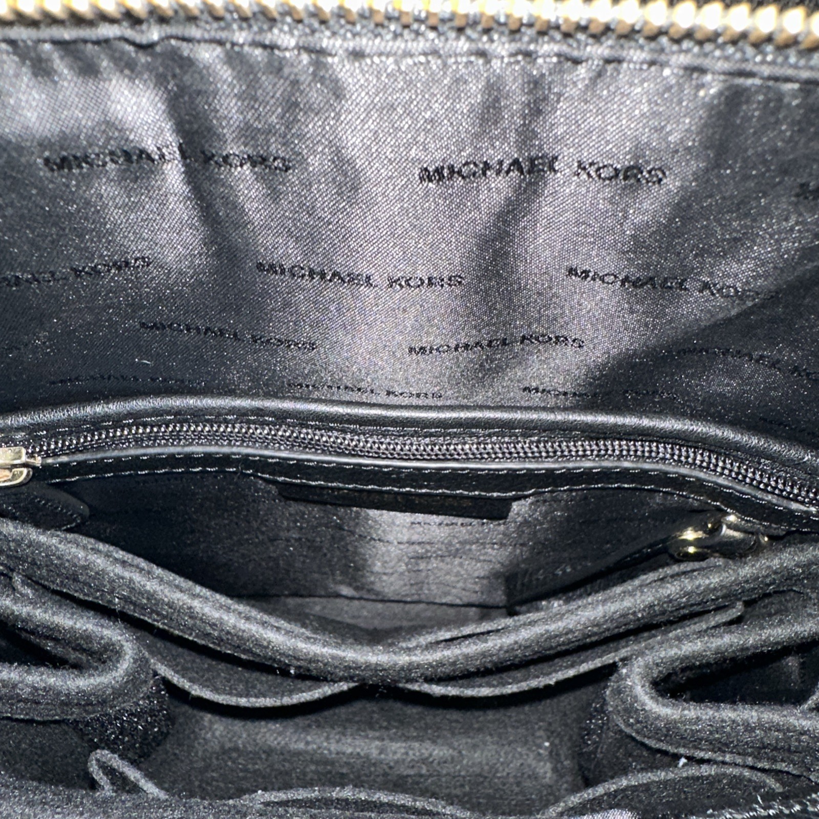 Michael Kors Rhea Black Slim Pebble Leather Backpack