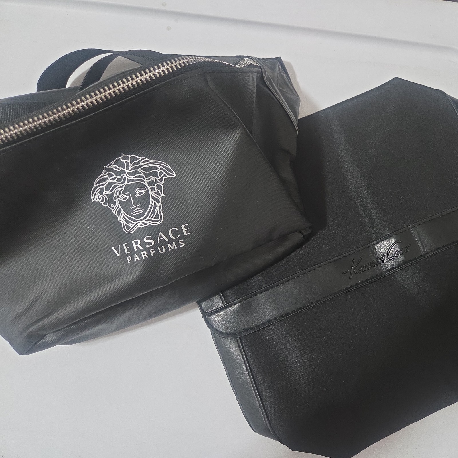 Versace Parfums Black Fanny Pack Belt Bag and Kenneth Cole Black Bag NWOT