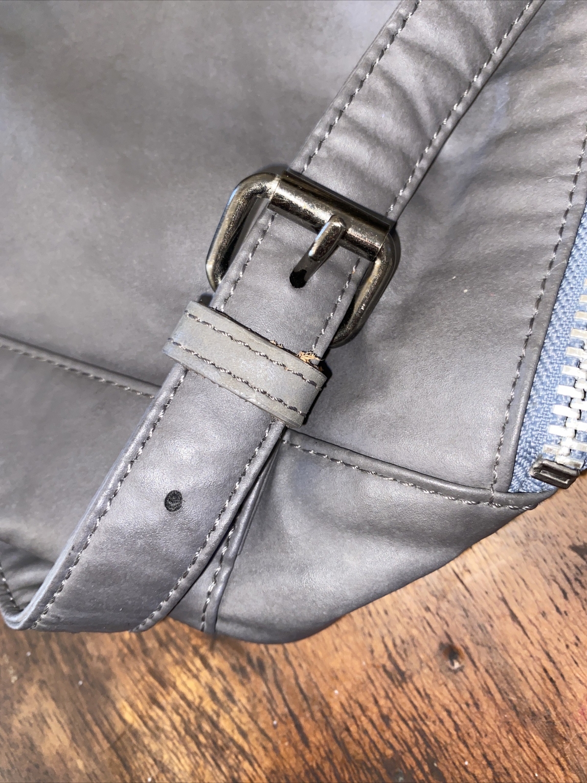 john paul gaultier leather backpack Gray Medium Purse Rare Style Side Zipper Mod