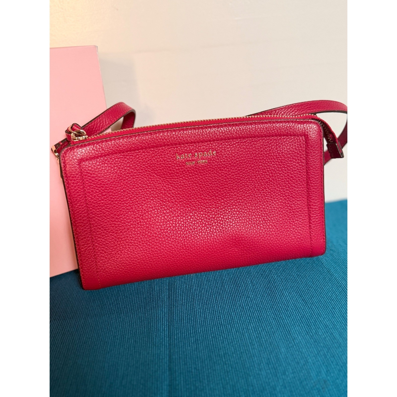 Kate Spade Knott Crossbody Bag Renaissance Rose Pink Pebbled Leather