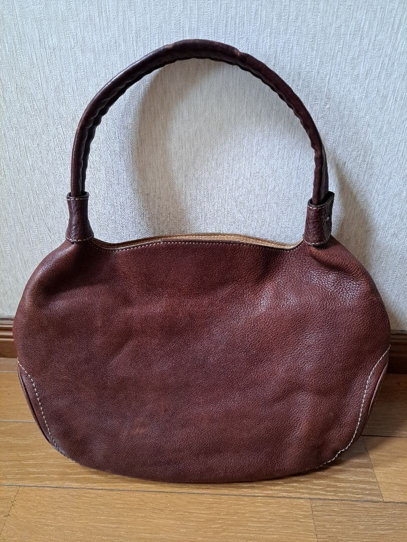 Tsuchiya Kaban One Shoulder Bag Tone Oil Nume Brown Leather Used From Japan
