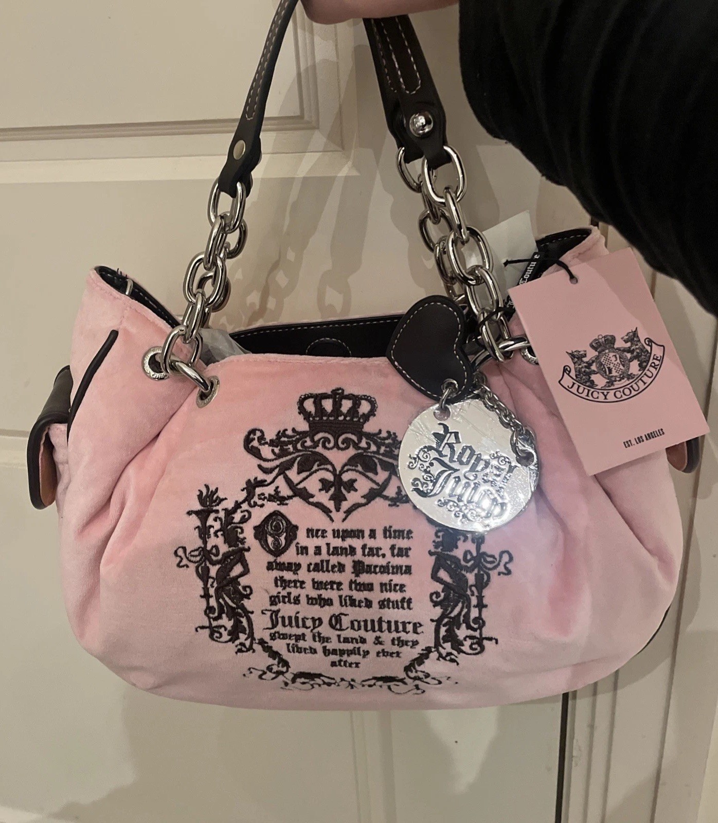 Juicy Couture Fairytale Once Upon a Time Hobo Shoulder Bag Blush Pink READ DESC
