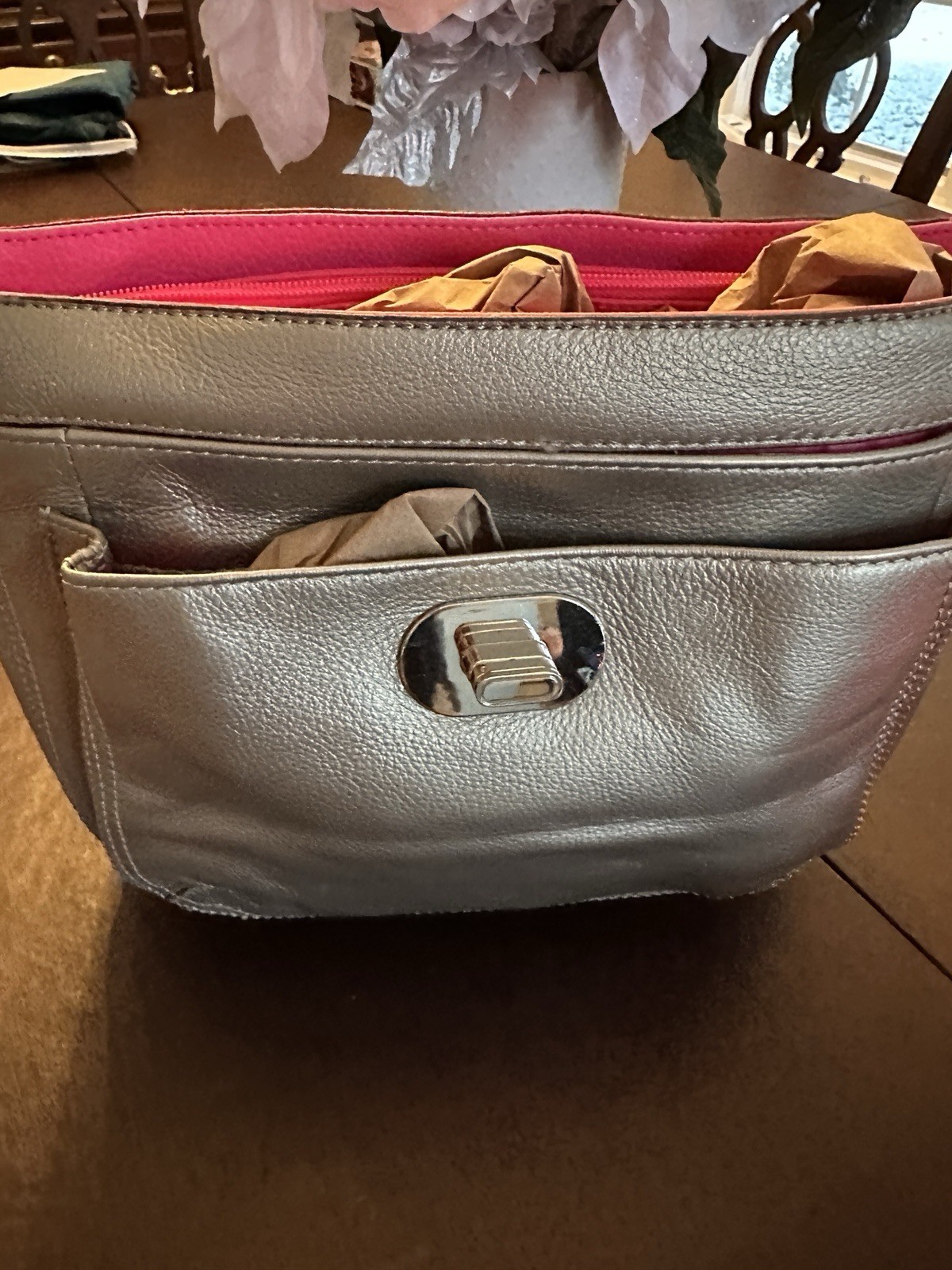 Isaac Mizrahi Metallic Handbag Purse Crossbody New