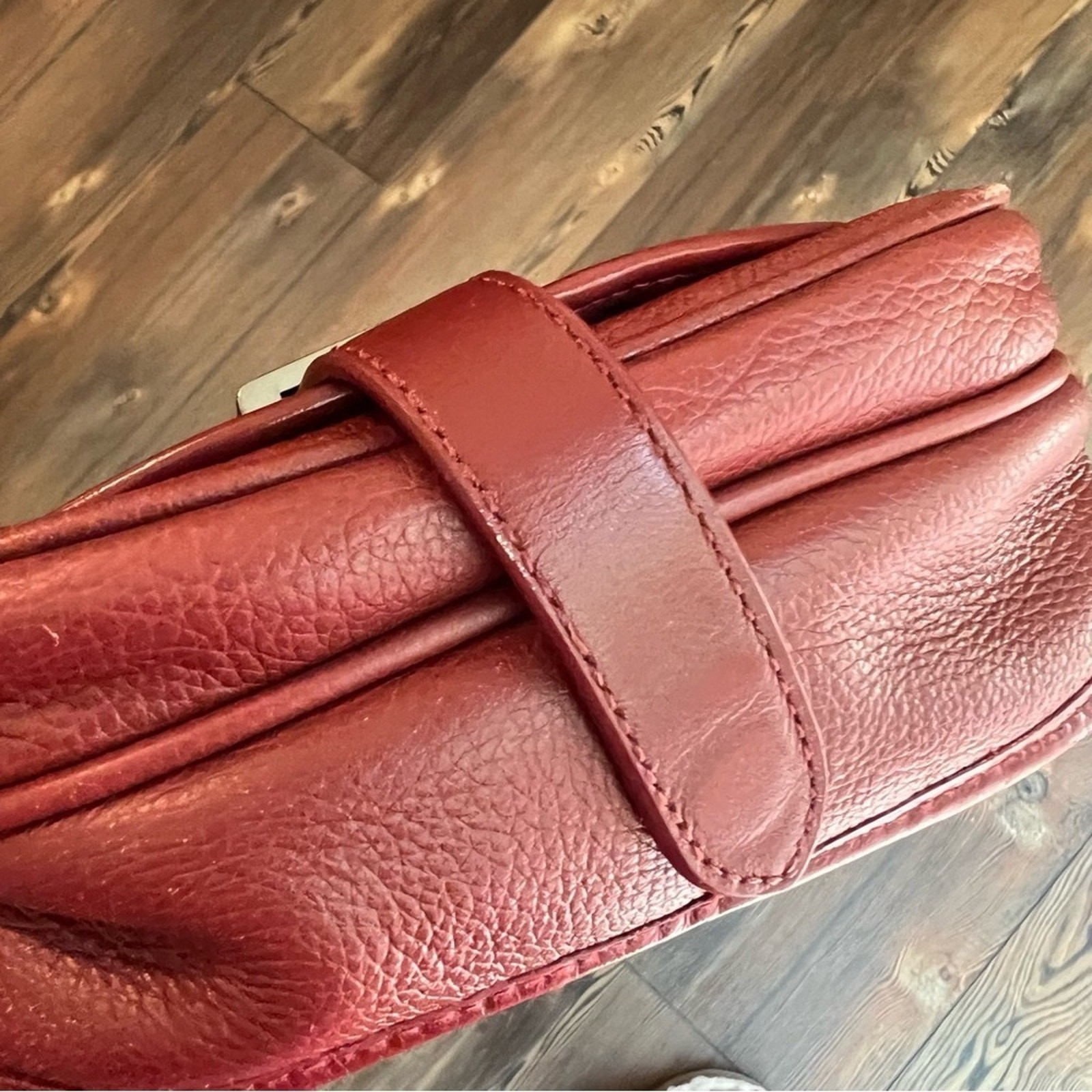 JOES JEANS Red Black Genuine leather Crossbody bag purse tassel