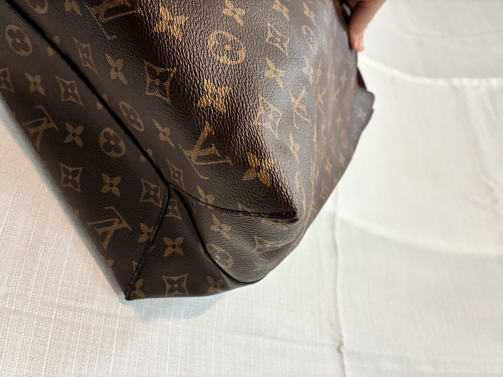 Louis Vuitton Monogram Shoulder Hobo Flower Bordeaux Brown with Lock and Key
