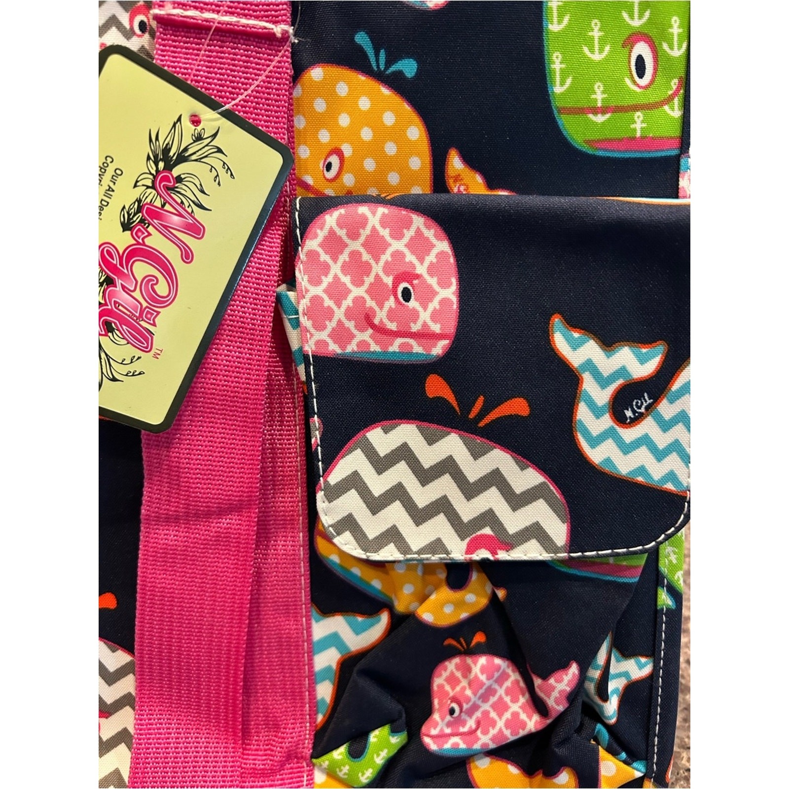 🐳 NGIL Whale Beach Tote Bag ⭐ 5 Star Rating NGIL ⭐ Zip Top w/ Multiple Pockets