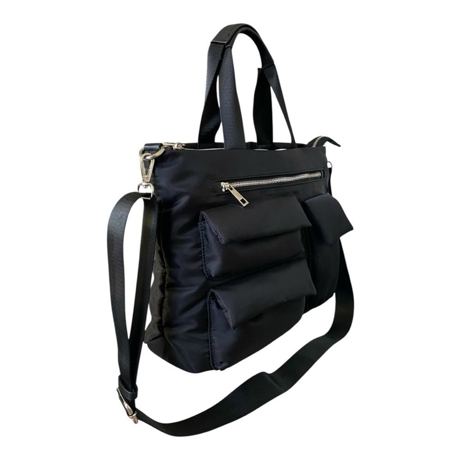 Urban Expressions Aria Black Nylon Puffer Crossbody Shoulder Bag EXCELLENT