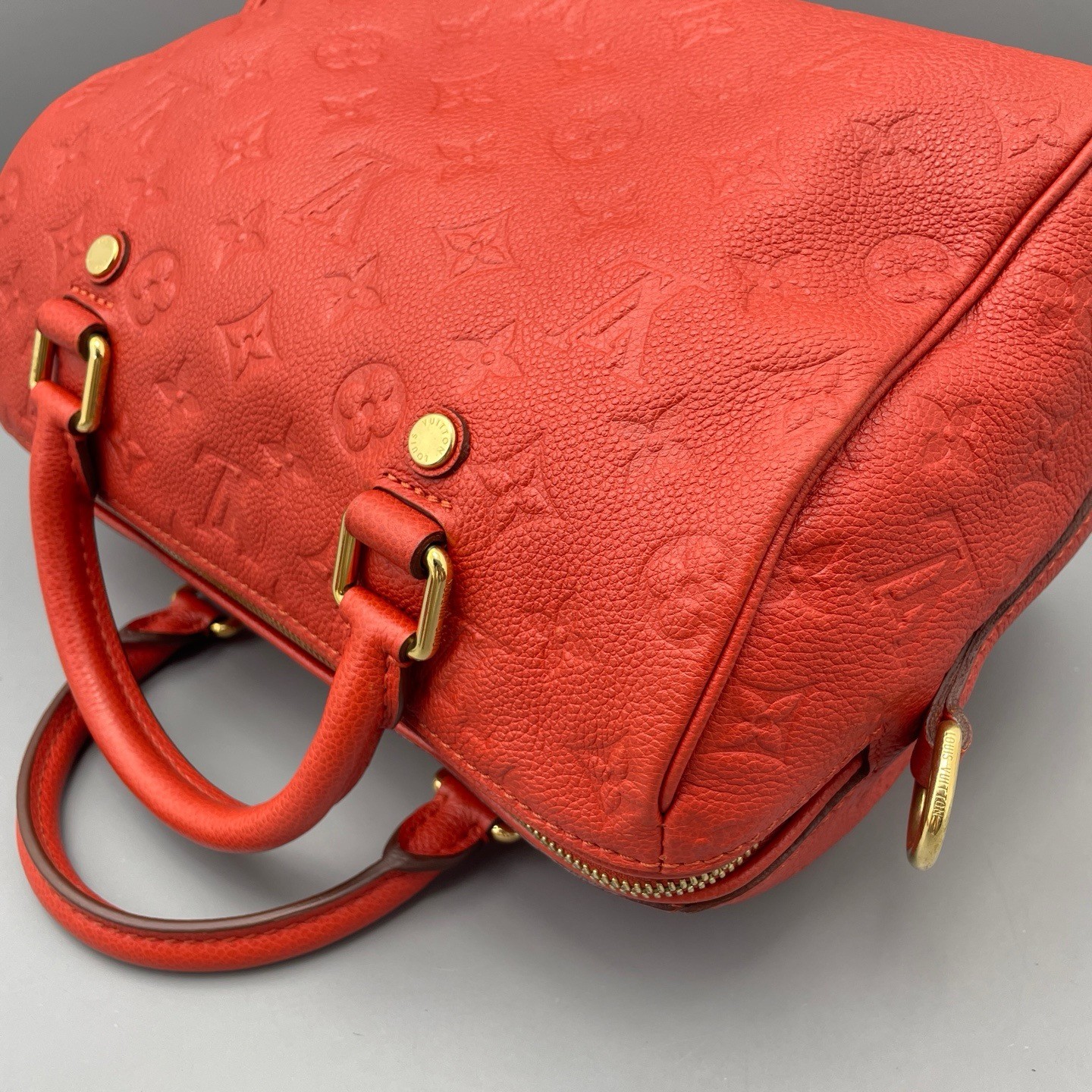 Louis Vuitton Speedy Bandoulière 25 Monogram Empreinte Red Women’s Shoulder Bag