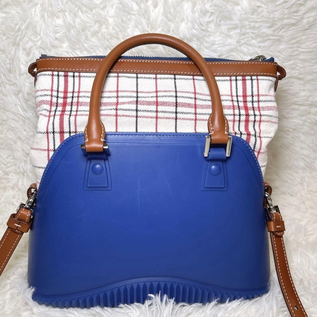 [Used] Maison Margiela 5AC Mini Handbag Blue Canvas & Rubber 2Way Shoulder Bag
