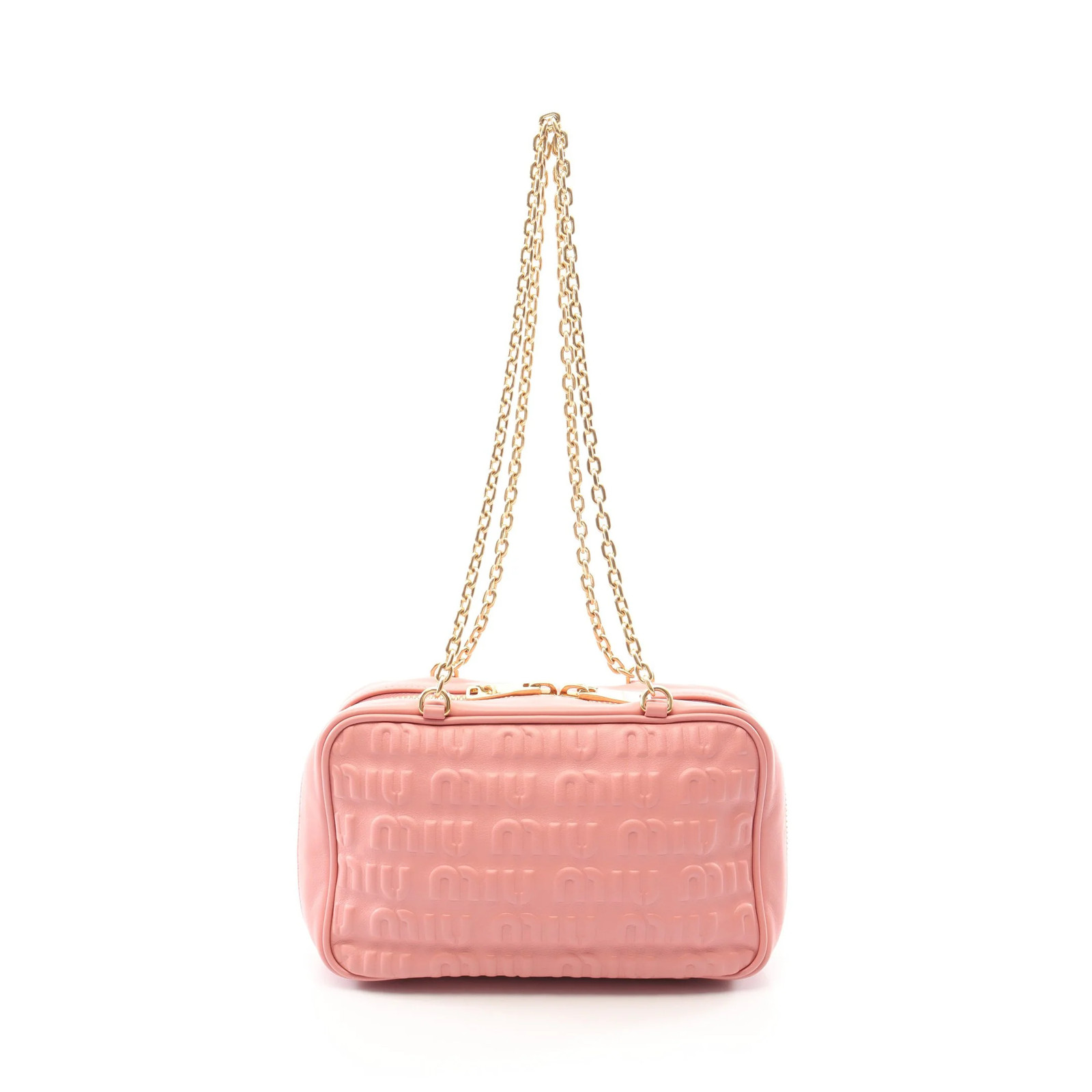 miu miu Chain Shoulder Shoulder Bag Pink Leather #RCB6666