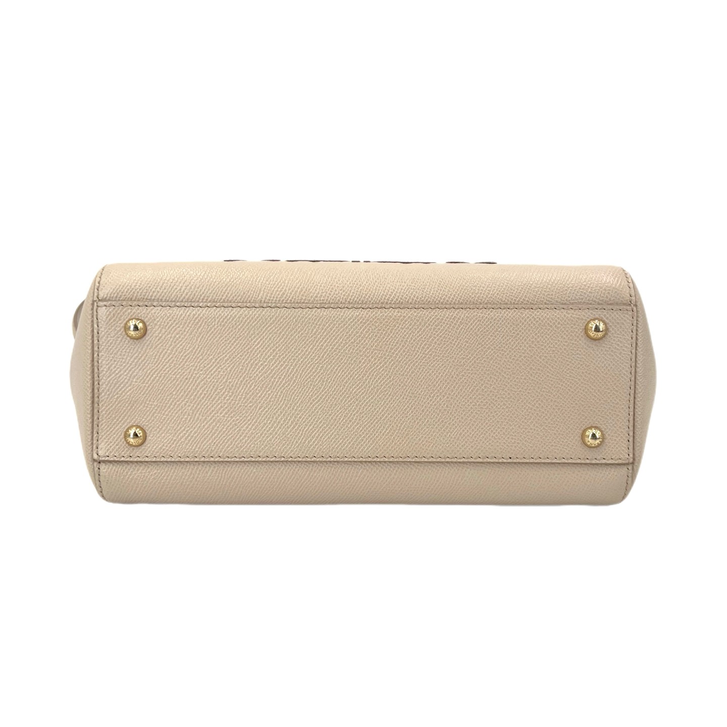 Dolce&Gabbana Sicily Family Medium Beige Crossgrain Calfskin Top Handle Crossbod