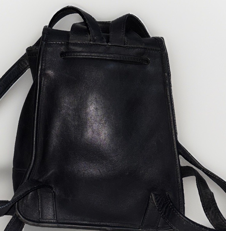 Coach 90s 9791 Black Leather Daypack Backpack Made In USA