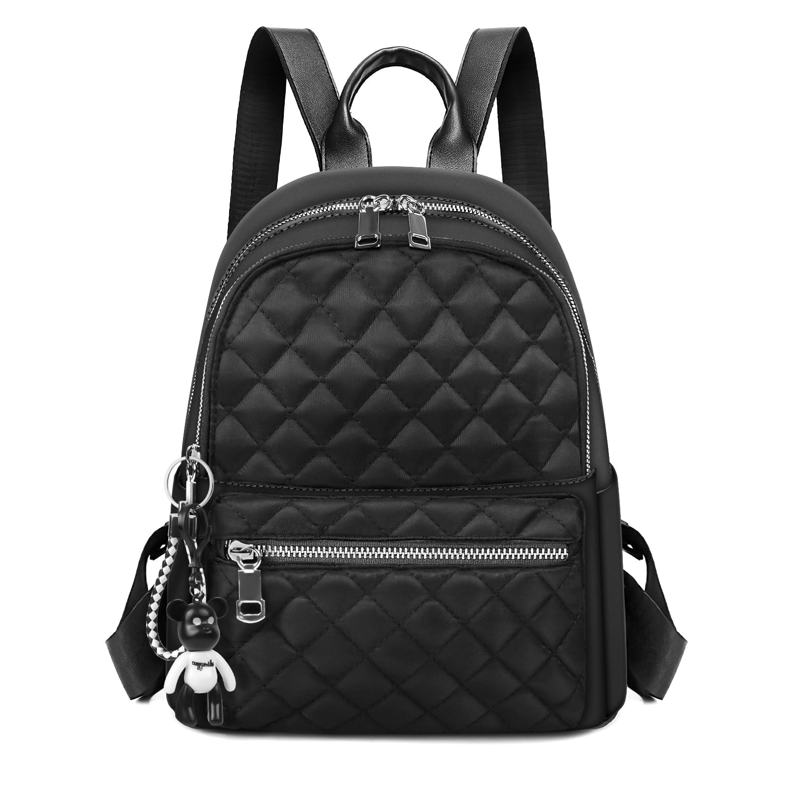 Lightweight Quilted Nylon Backpack Women Small Daypack Anti-Theft Travel Bag