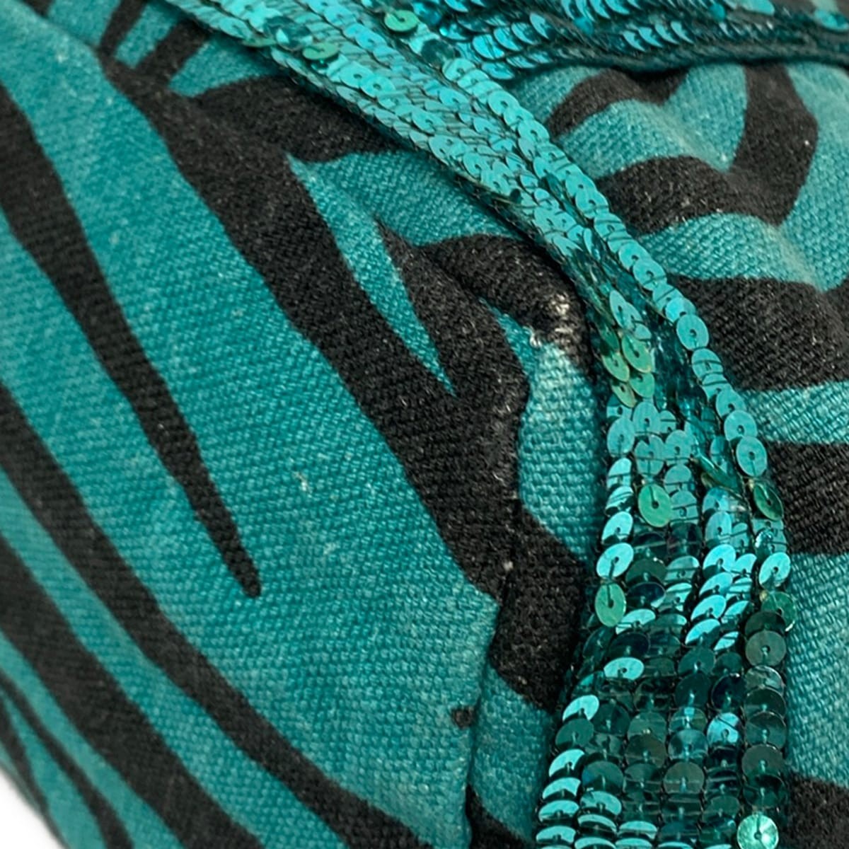 vanessa bruno Blue Green Black Hemp Tote Bag