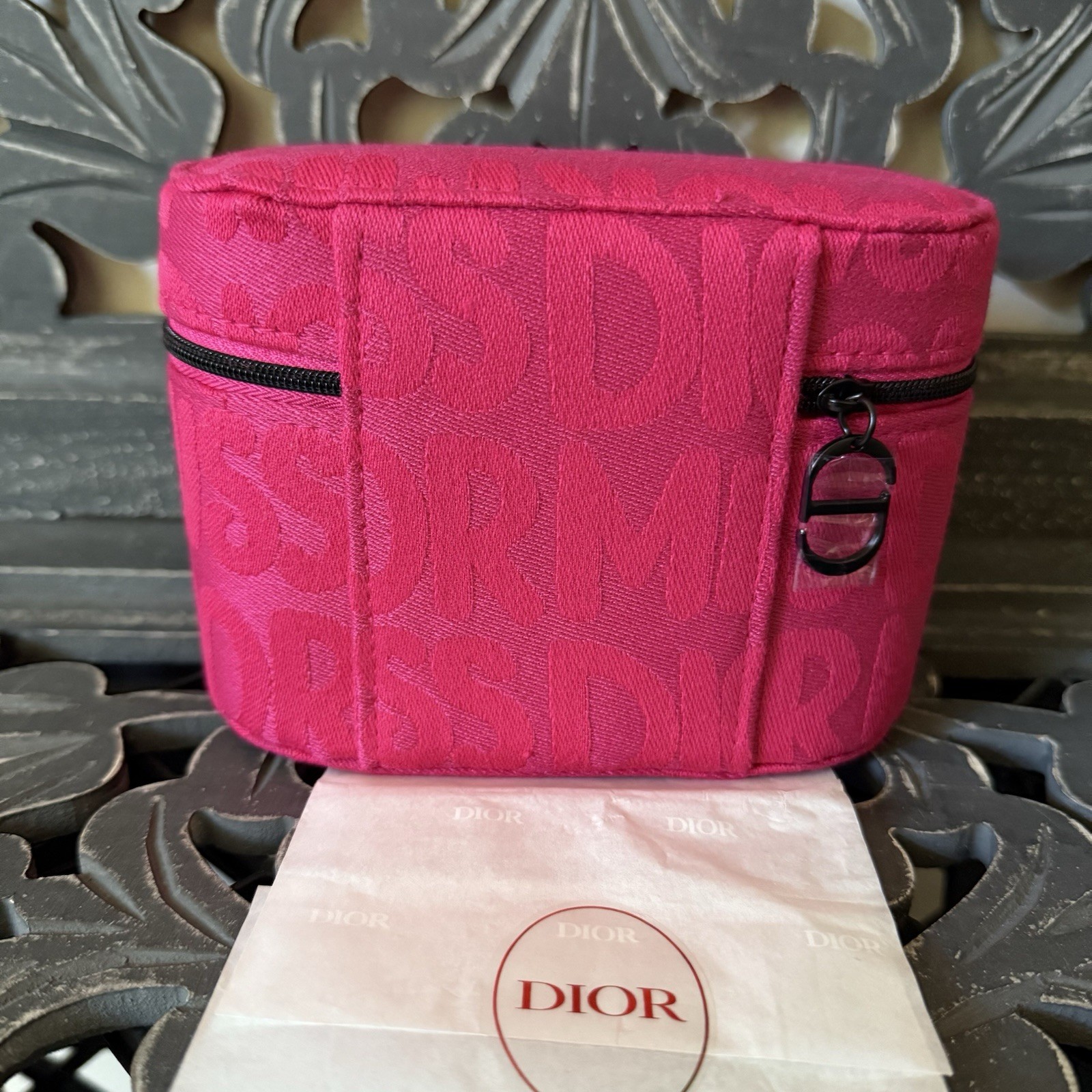 Dior GWP Miss Dior Pink Jacquard Vanity Cosmetic Case Beauty Pouch New