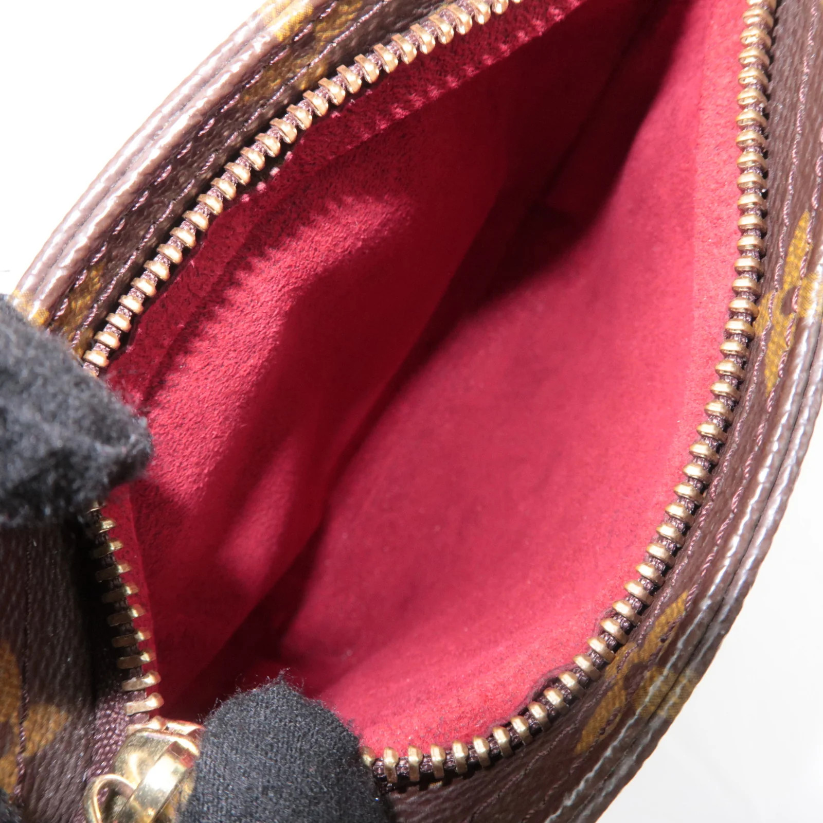 Louis Vuitton Monogram Partition Wristlet Bag Brown Gold HDW M51901 Authentic