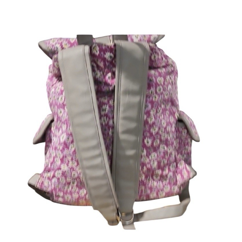 Candies Floral Backpack Cinch Snap Closure Bag Purple Vintage Retro pockets