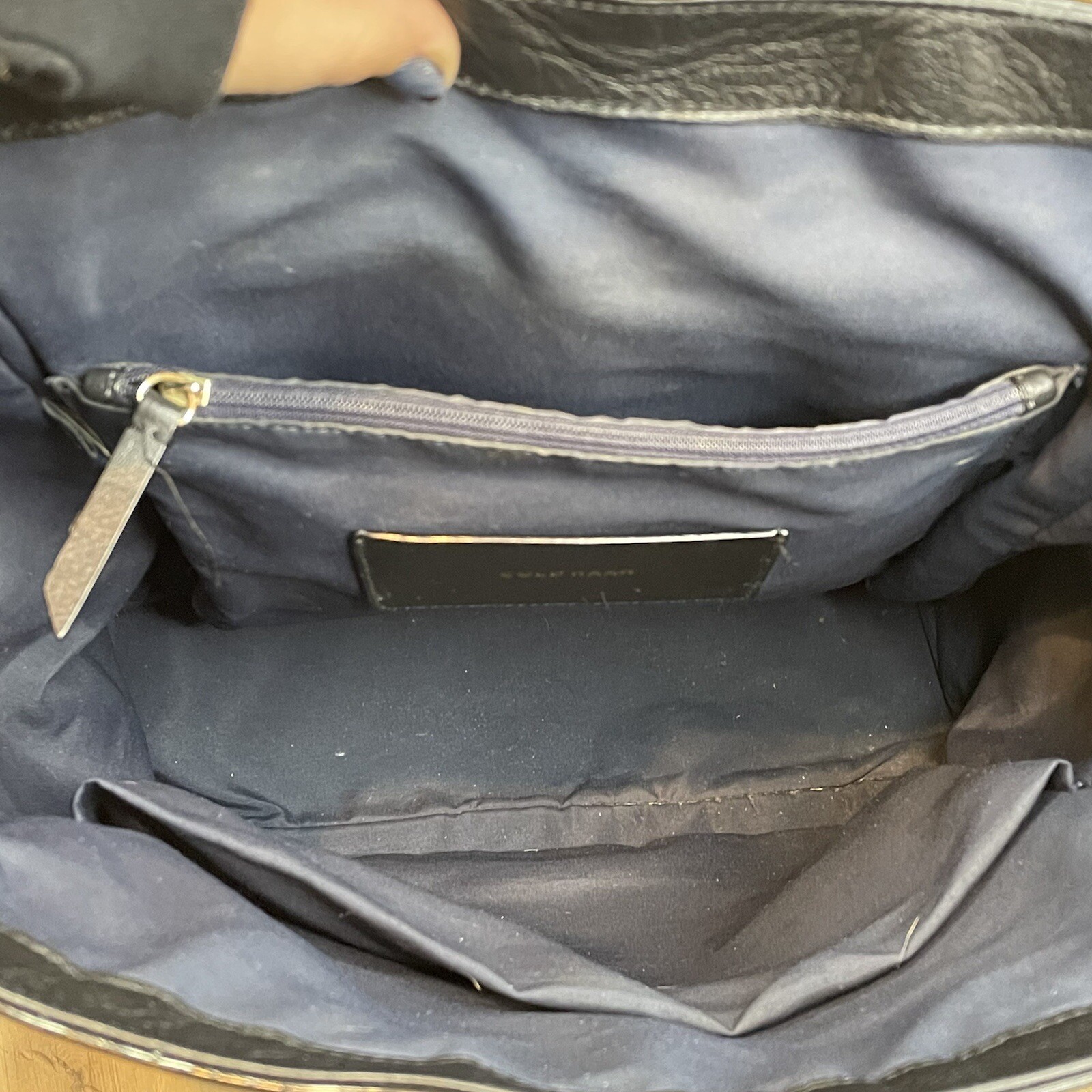 Cole Haan Black Pebble Leather Backpack 12”x14”x5”