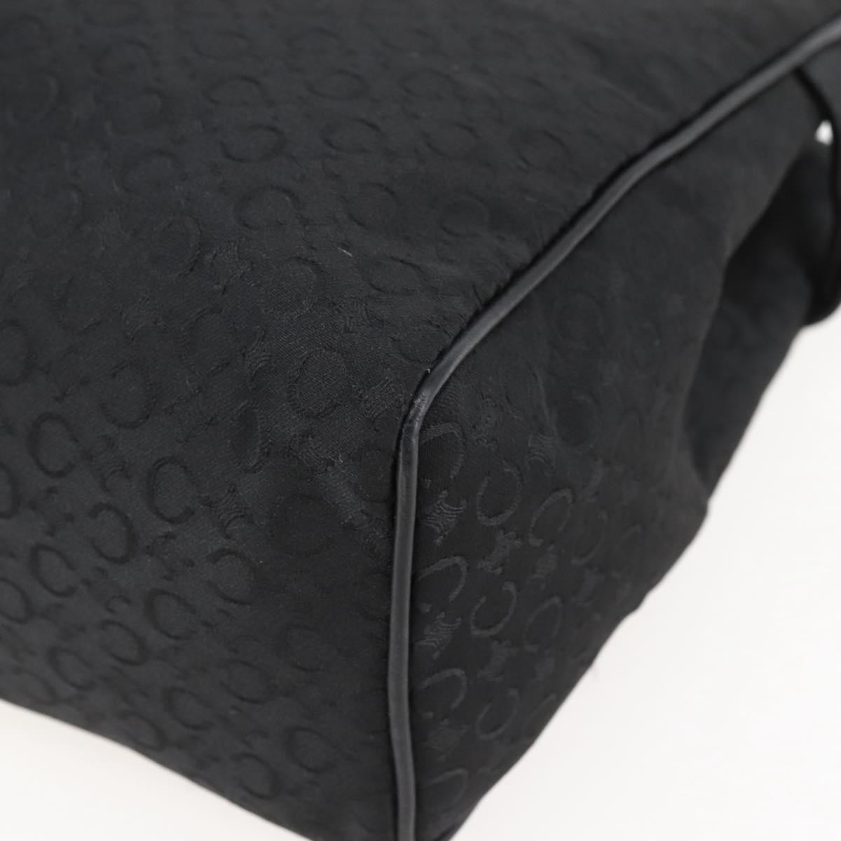 CELINE C Macadam Canvas Hand Bag Black Silver Auth gh998