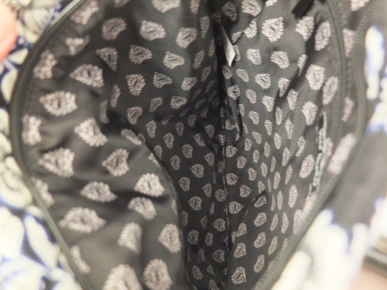 Vera Bradley Floral Blue Black White Shoulder Crossbody Bag