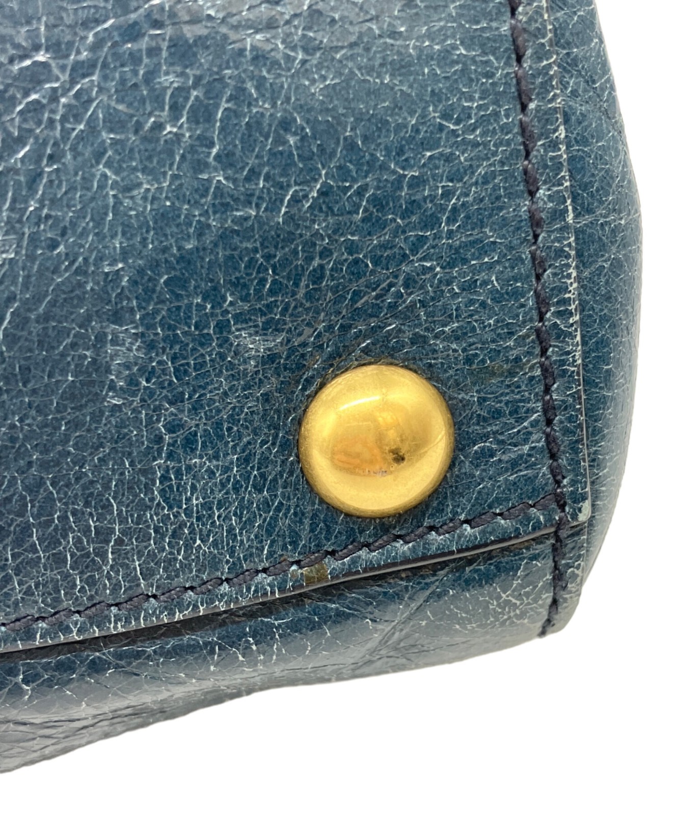 Miu Miu Leather Handbag RN1037 Navy #TFB3635