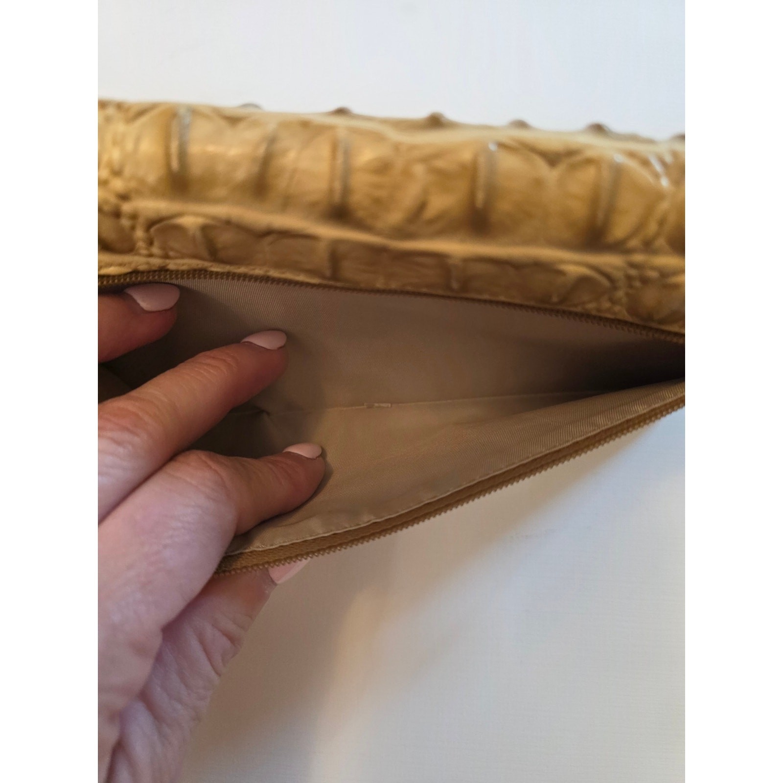 Brahmin Veronica Cashew Melbourne Trifold Envelope Leather Wallet Old Money