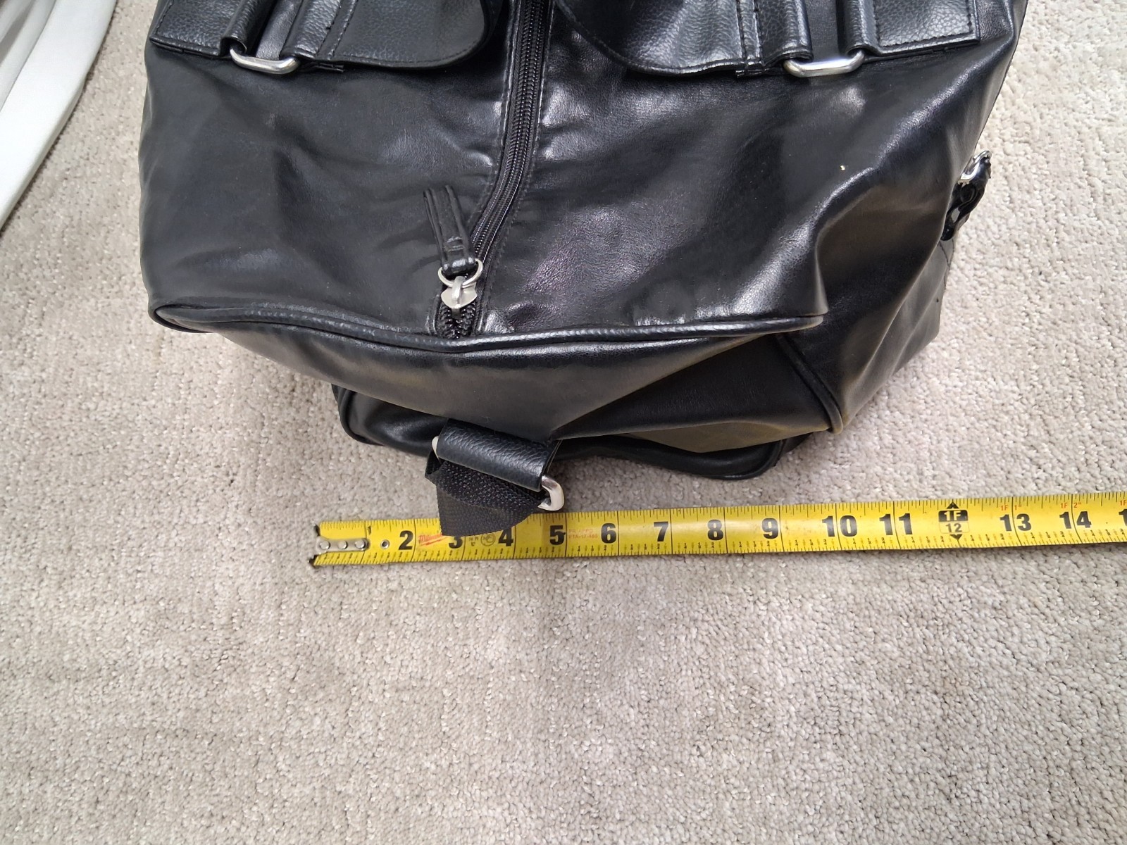 Calvin Klein Black Duffle Bag 100% PVC Polyester Lining Snap Handle Shoulder