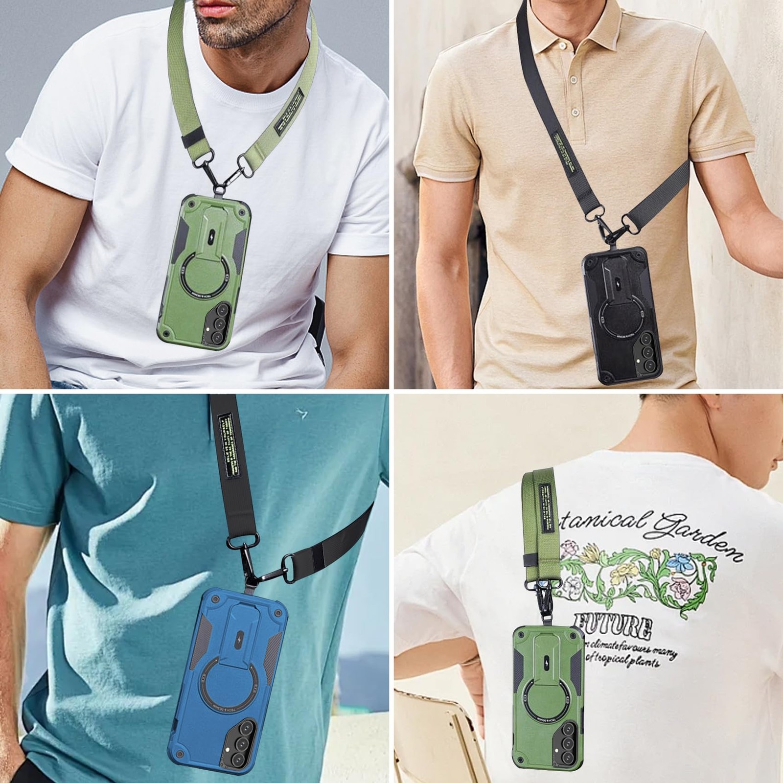 for Samsung Galaxy S25 Crossbody Case with Kickstand DJ Blue