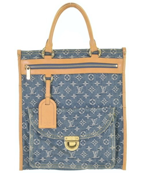 LOUIS VUITTON Flat Shopper Tote Bags Monogram Denim Blue M95018 2200614244106