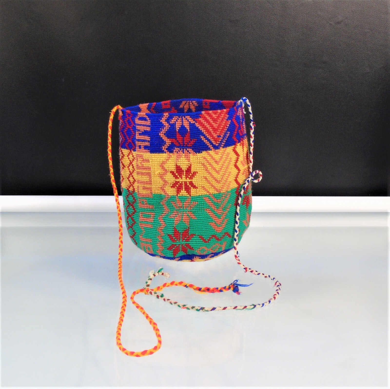 Woven Bag Hippie Boho Crossbody Colorful Bucket Purse