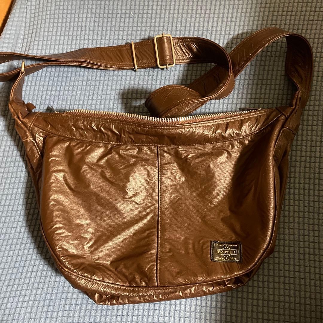 PORTER Yoshida Kaban Freestyle Dark Brown Crescent Moon Shoulder Bag Body Bag