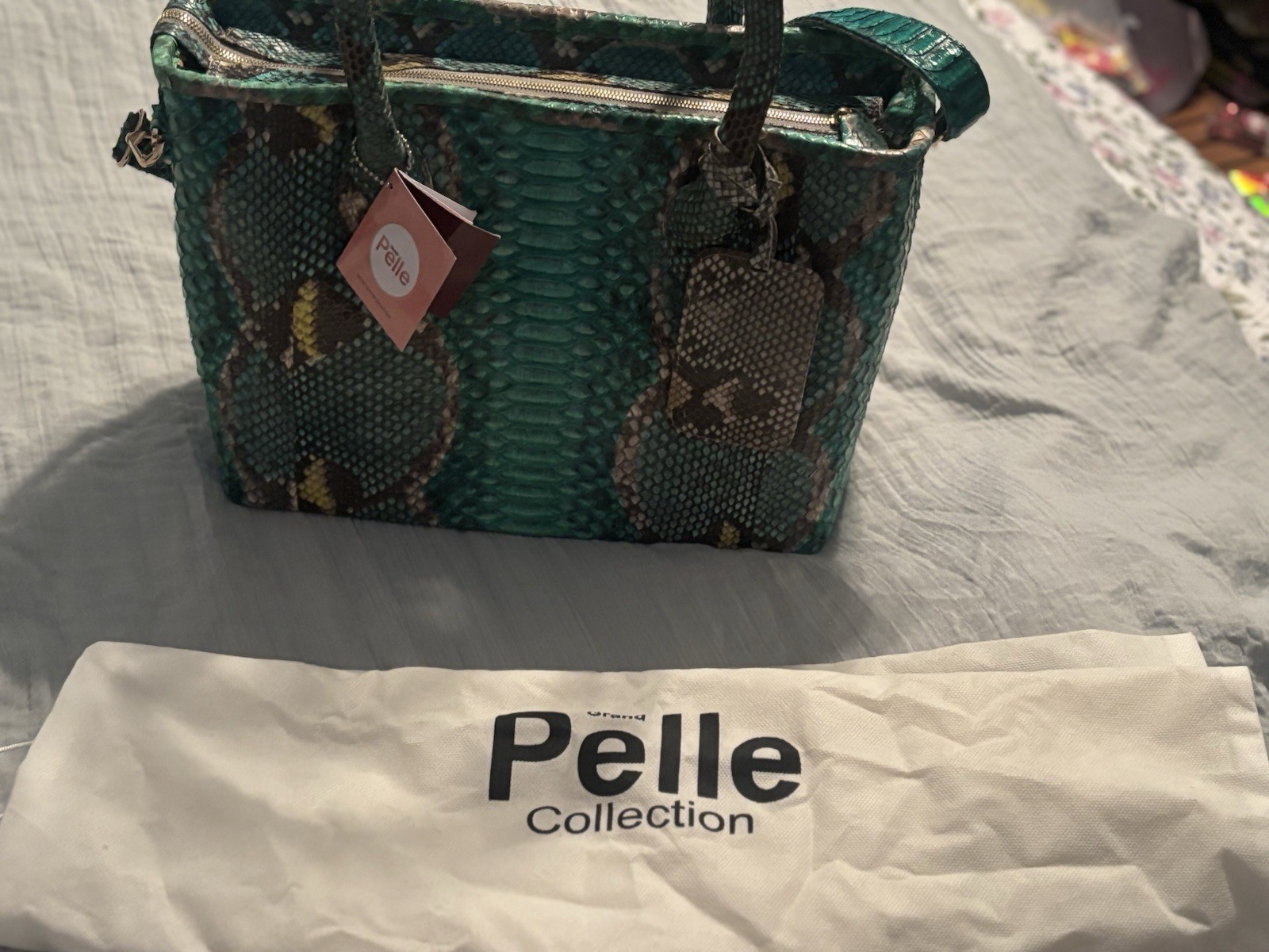 NWT-Grand Pelle Python Skin Large Tote