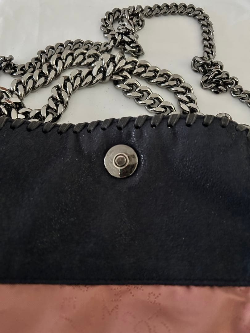 Stella McCartney Falabella MiniTote Bag Chain Shoulder Vegan Leather Navy