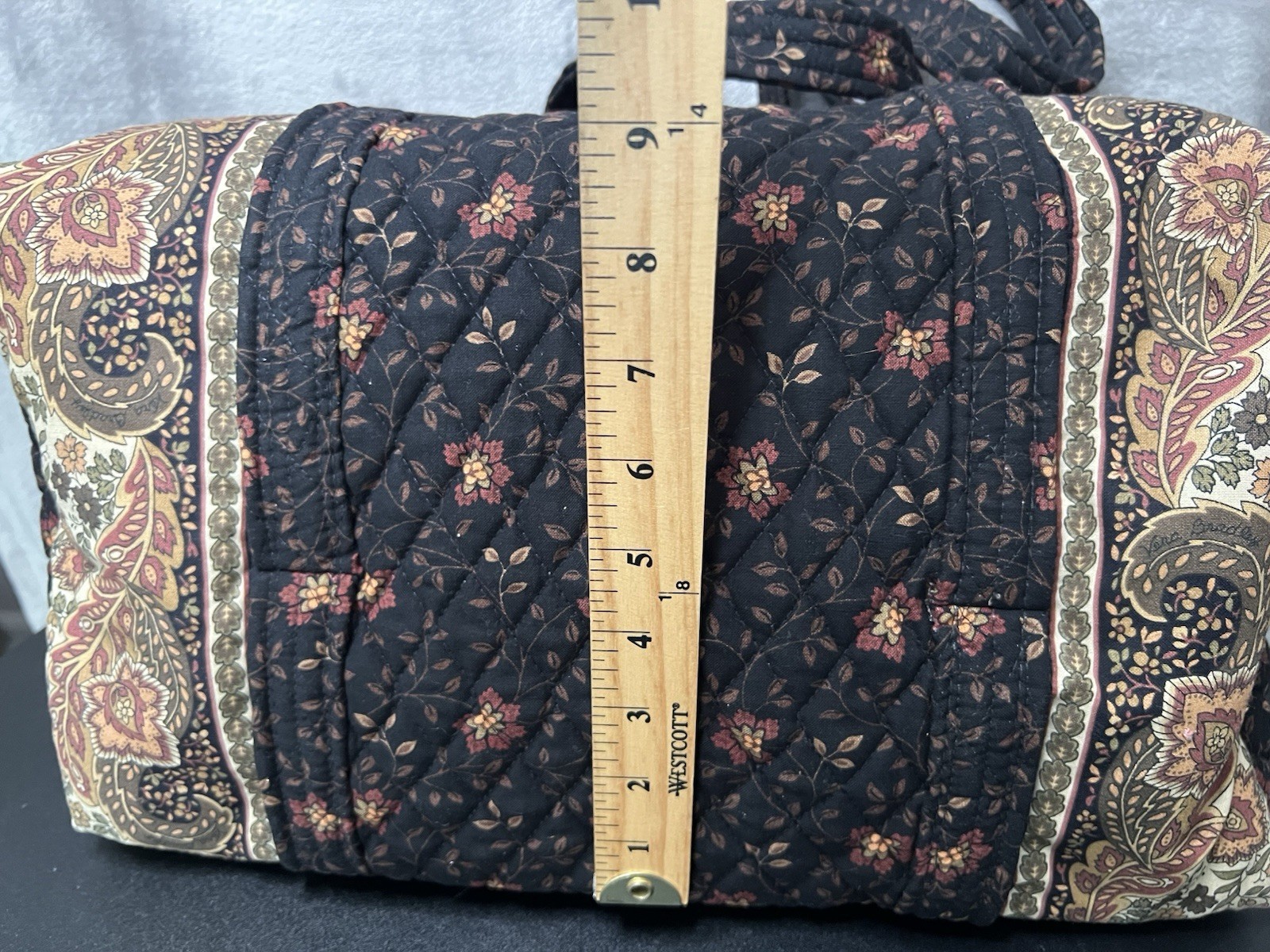 Vintage Vera Bradley Black Walnut Small Duffel Bag NWT Retired Quilted Travel
