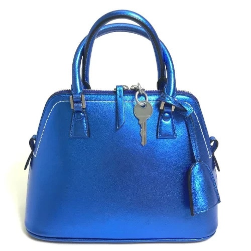 Maison Margiela 5AC Mini Bag Metallic Blue Gunmetal Leather 2WAY Shoulder Bag