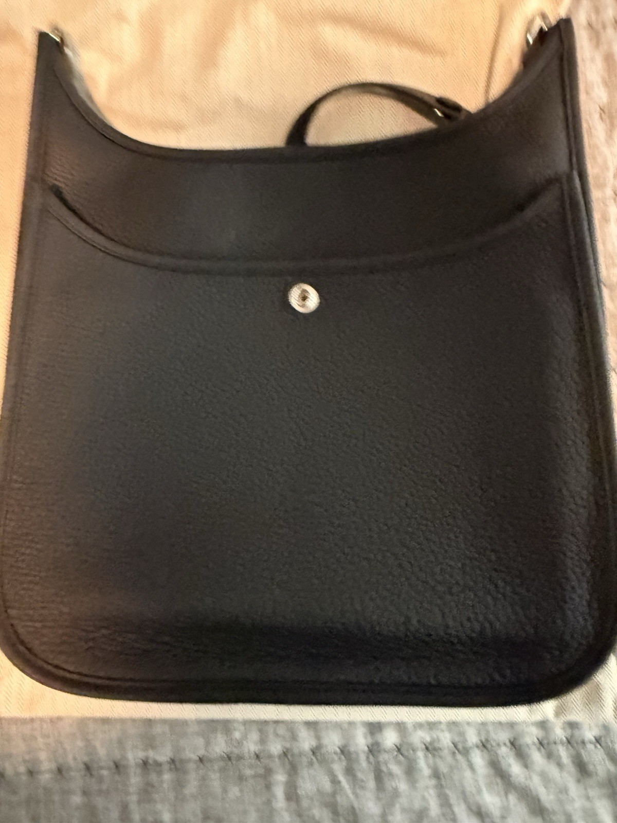 Hermes Evelyne 29 PM Black Crossbody Taurillon Clemence Leather Silver HW NEW