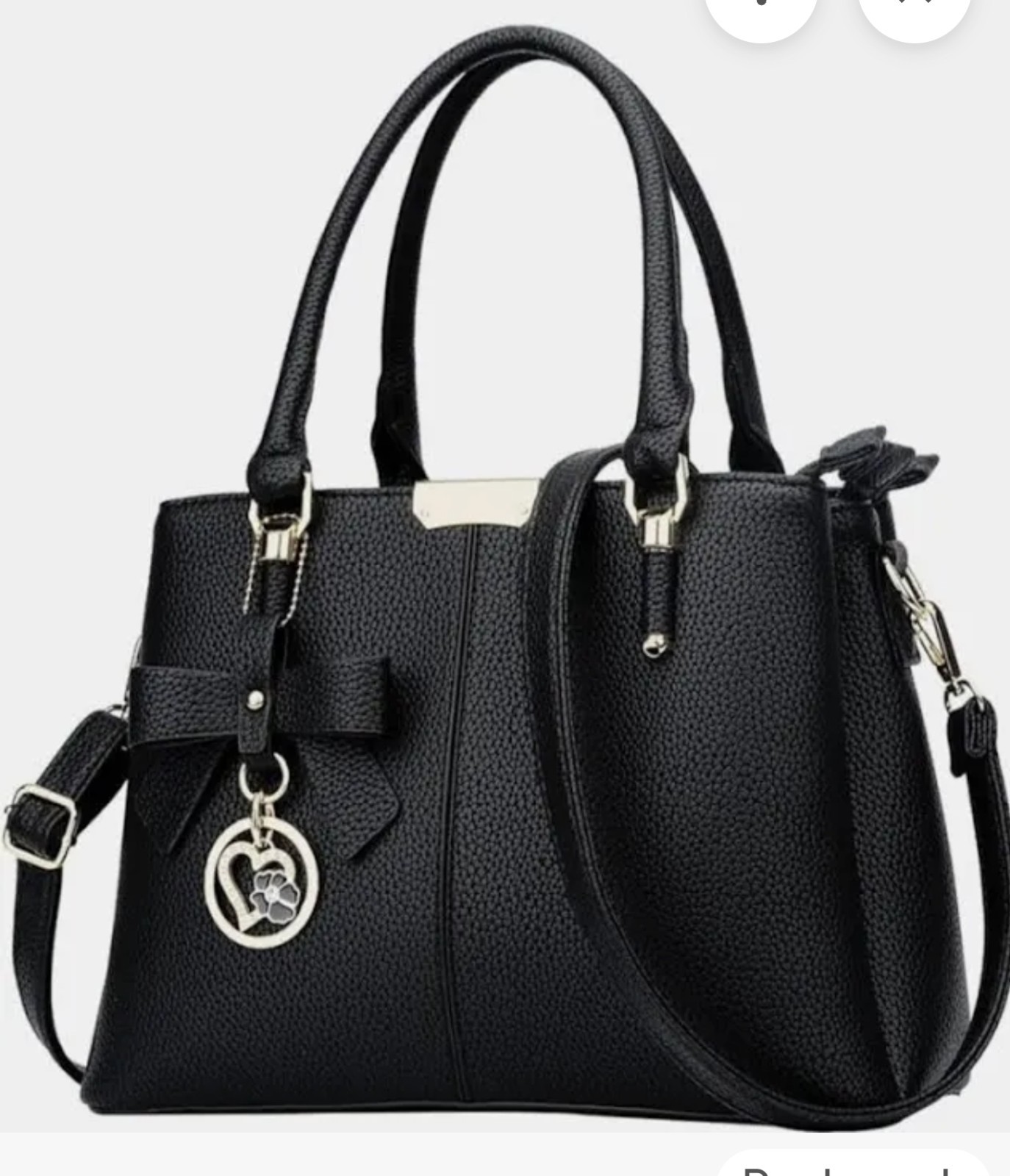 Chic Black Satchel with Bow Detail