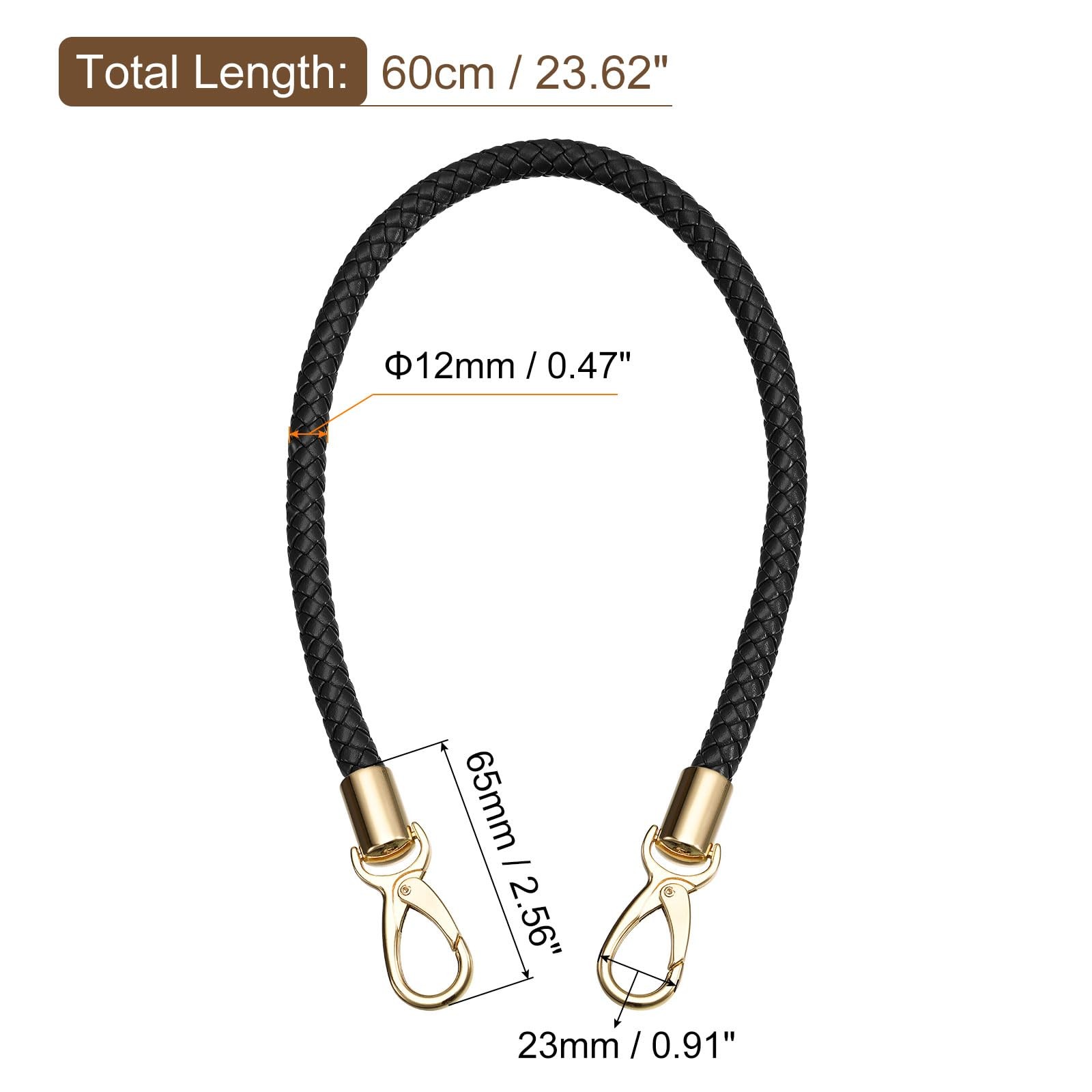 uxcell Black Leather Purse Strap 23.6 in
