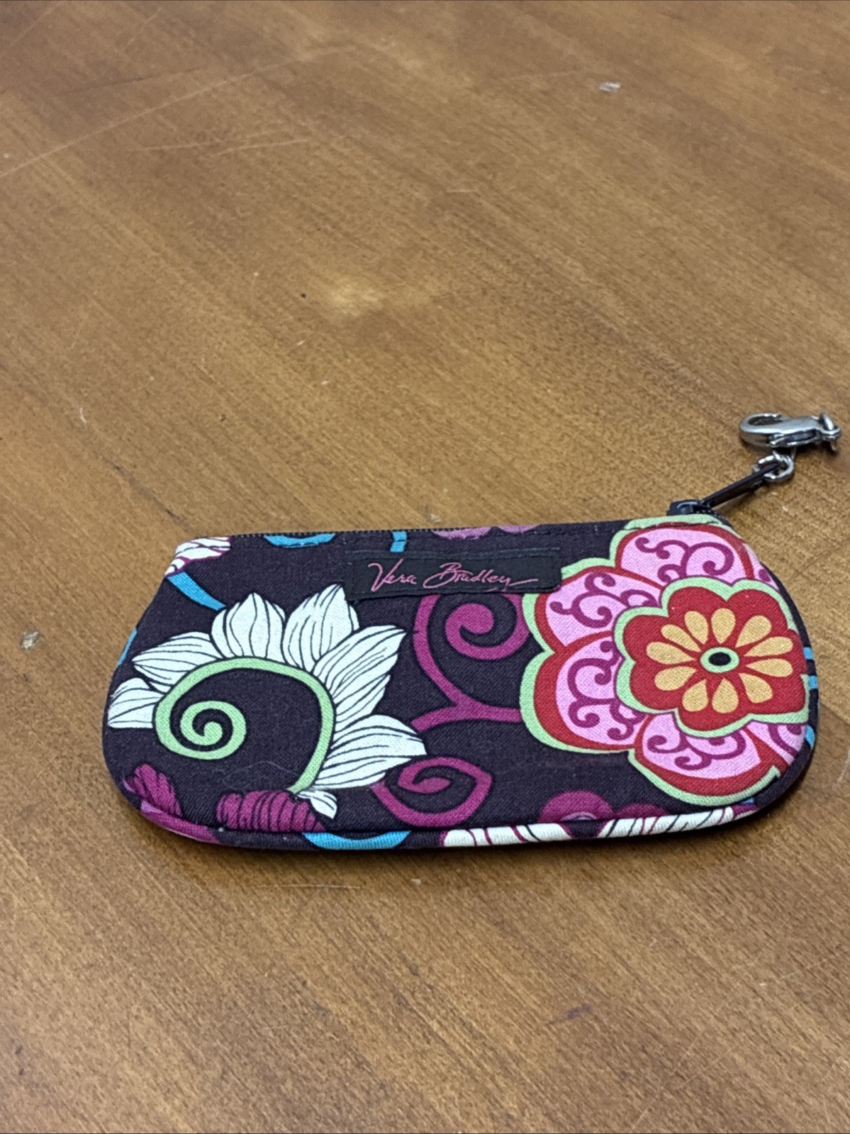 Vera Bradley Zip ID Case in Mod Floral Pink Pattern 3 x 5in
