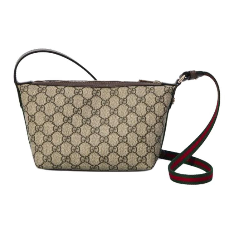 GUCCI Shoulder Bags Leather Brown Beige Women 7.1 x 3.9 x 5.1 in