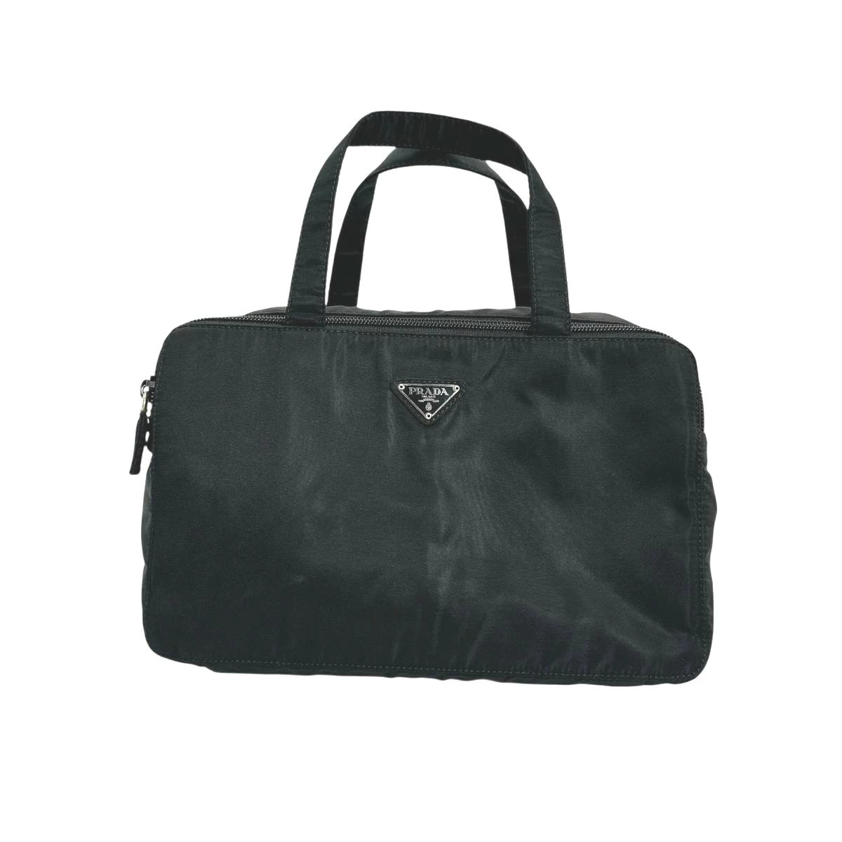 Prada Nylon Handbag Black Italy 26cm x 9.5cm Adjustable Strap