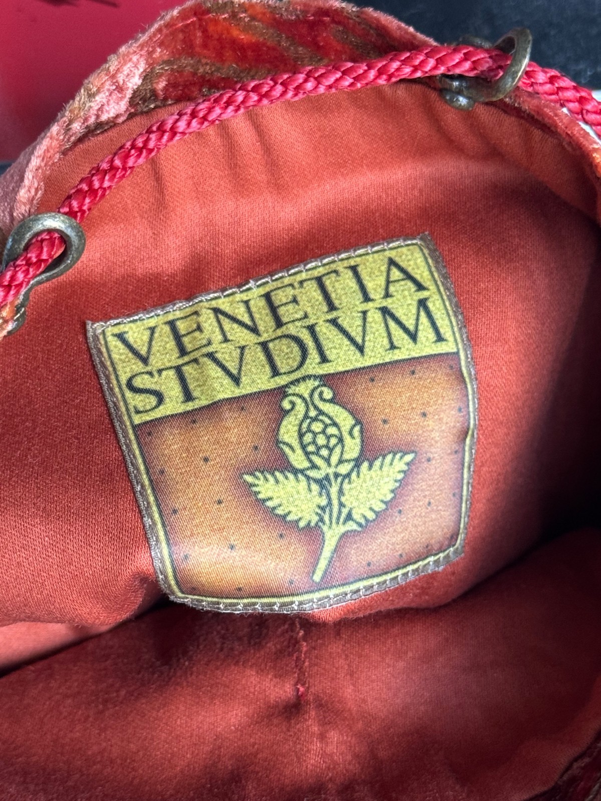 Venetia Stvdivm Red Silk Velvet Evening Opera Bag Stadium