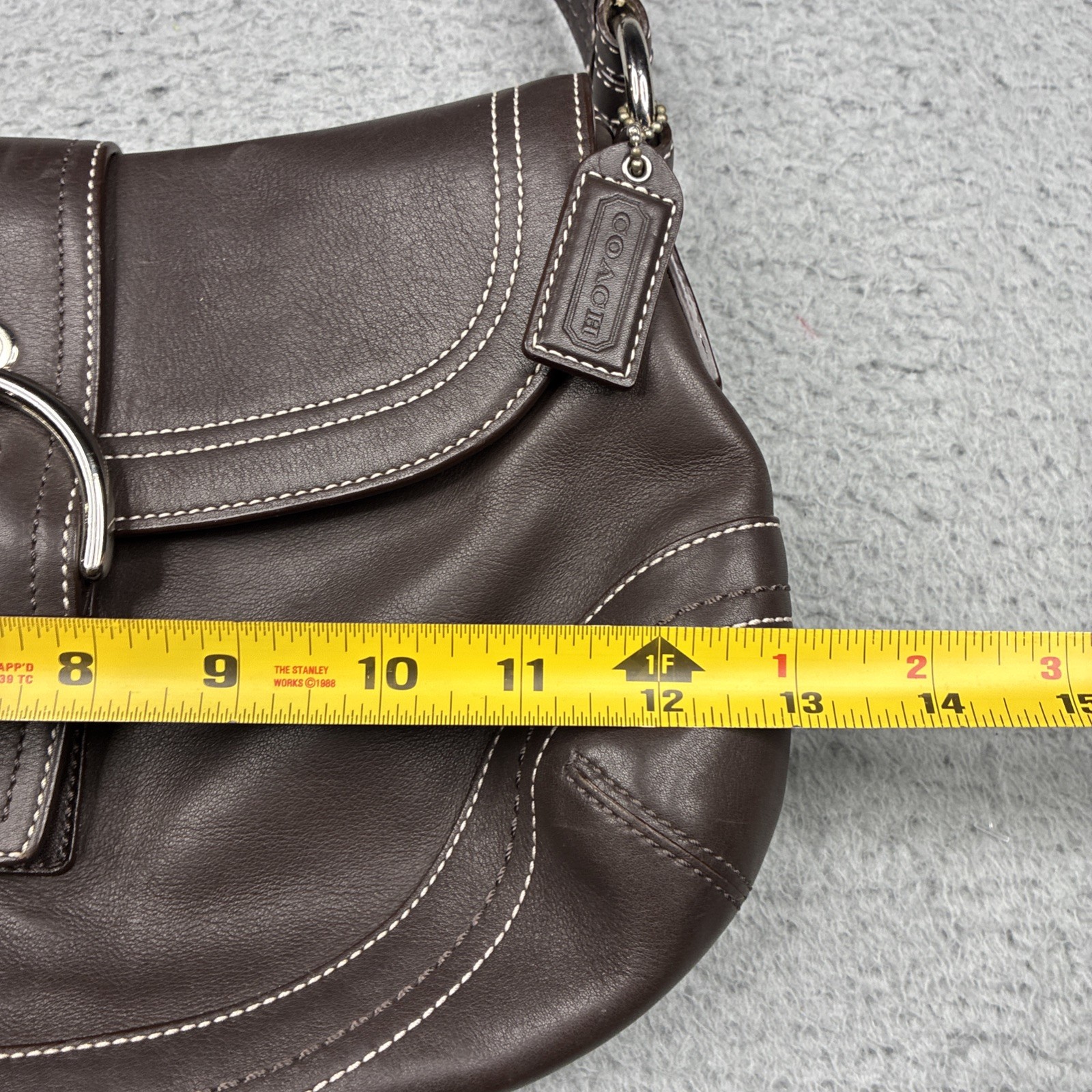 Vintage Coach Soho Y2K Leather Buckle Flap Shoulder Bag Brown Purse F10910