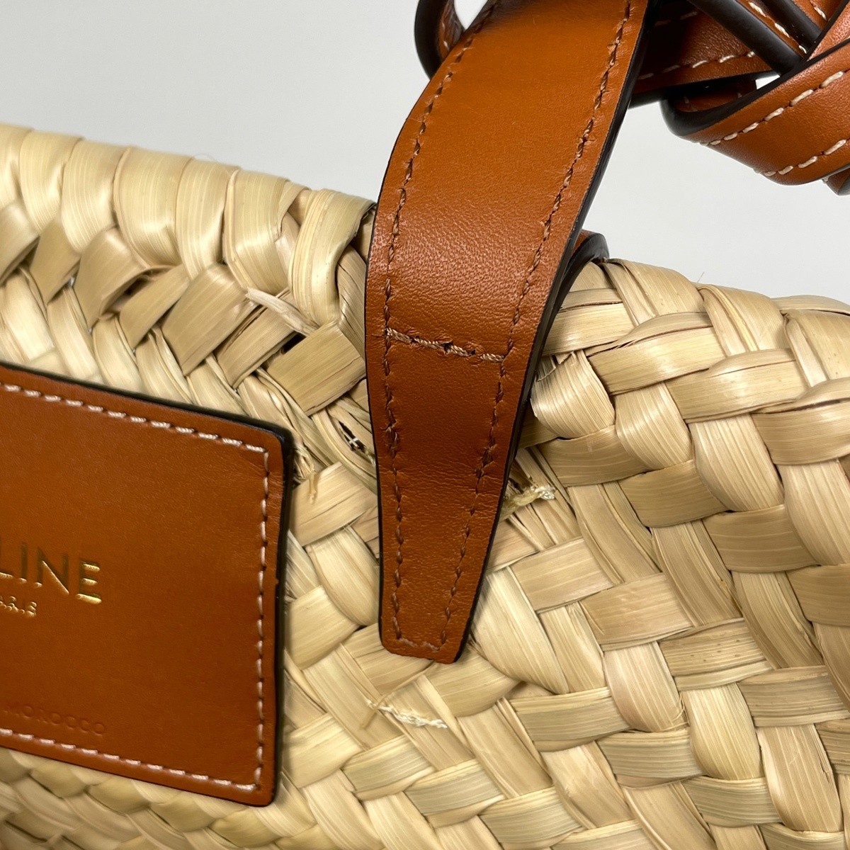 CELINE Classic pannier Basket bag 2WAY Tote Bag Raffia Natural Brown Women
