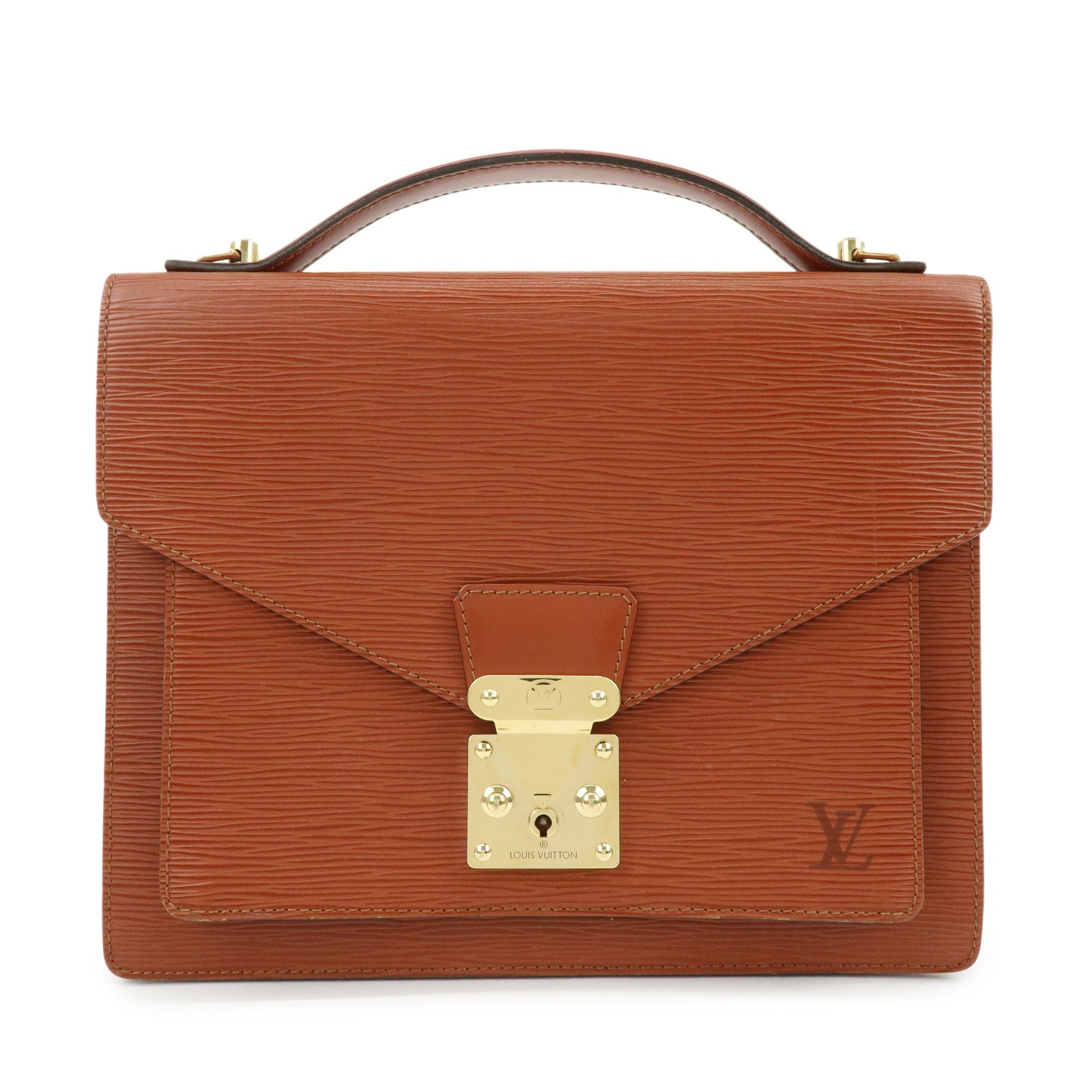 Louis Vuitton Epi Monceau 2way Bag Hand Bag Kenya Brown M52123 Auth Used F/S